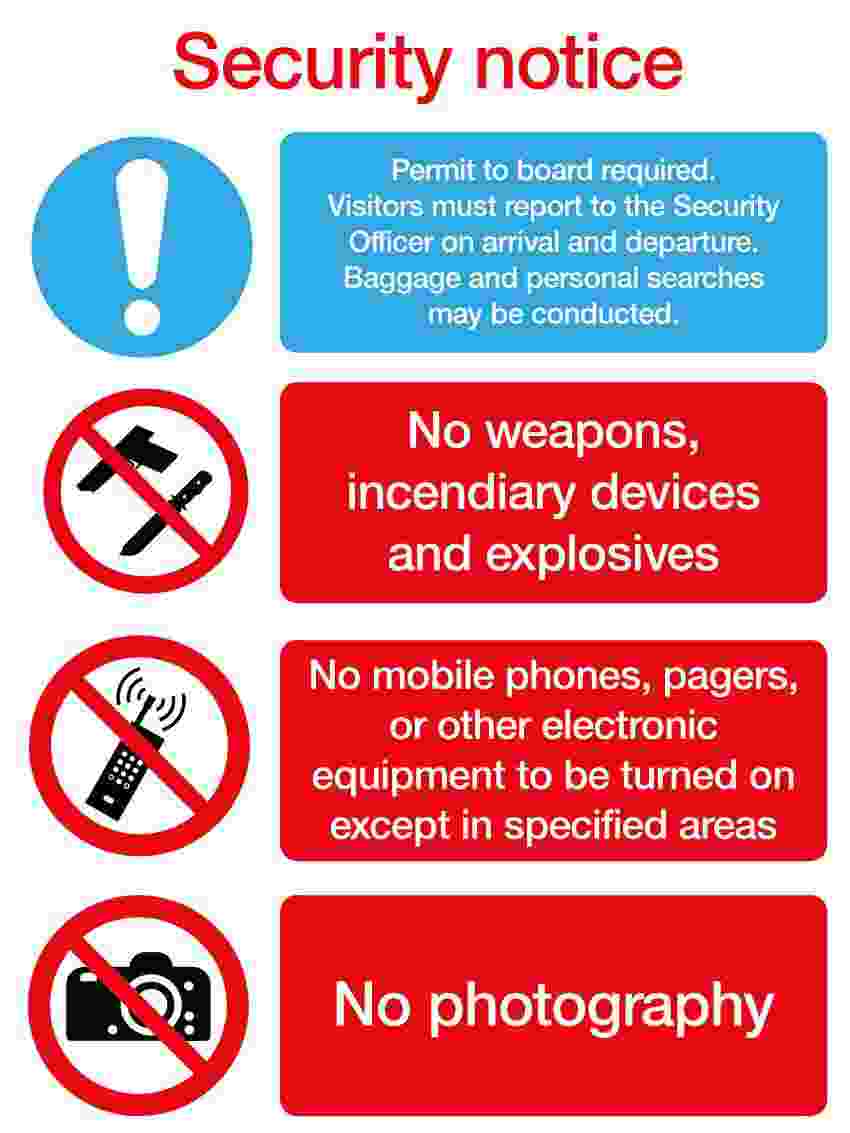 IMPA:333138 船舶保安 ISPS Ship Safety Sign