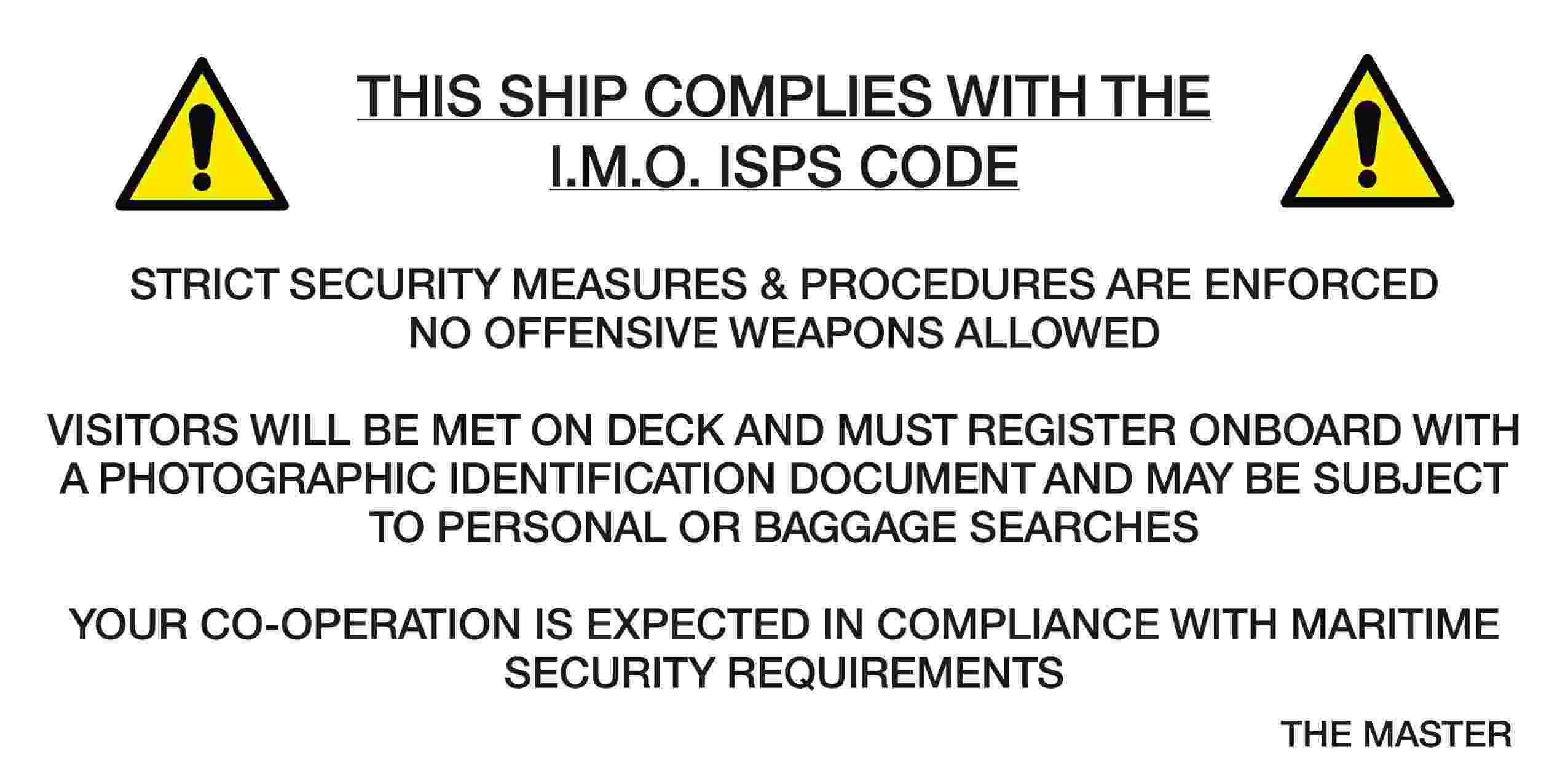 IMPA:333140 船舶保安 ISPS Ship Safety Sign